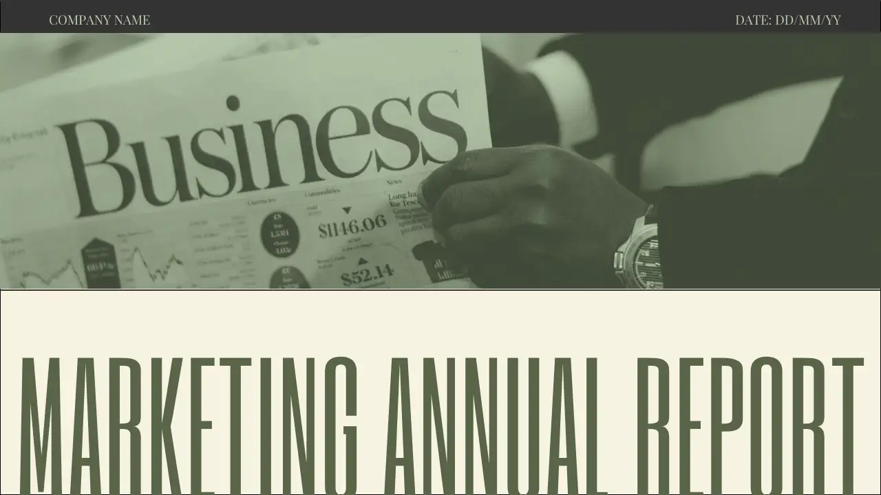 Modern Minimal Marketing Annual Report Slides