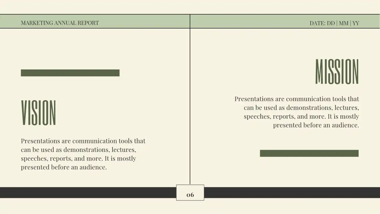 Modern Minimal Marketing Annual Report Slides