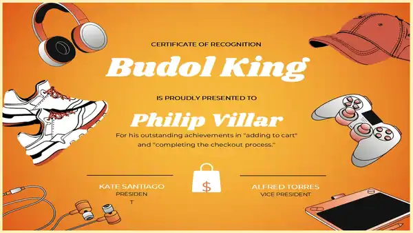 Year-End Party Awards Certificate