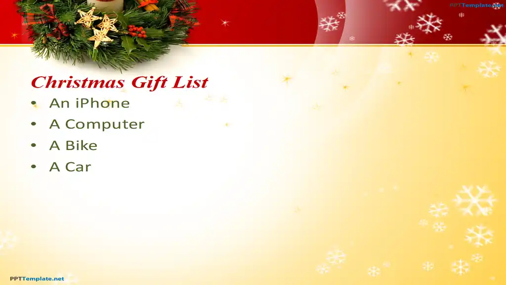 Free Christmas Wreath PPT Template