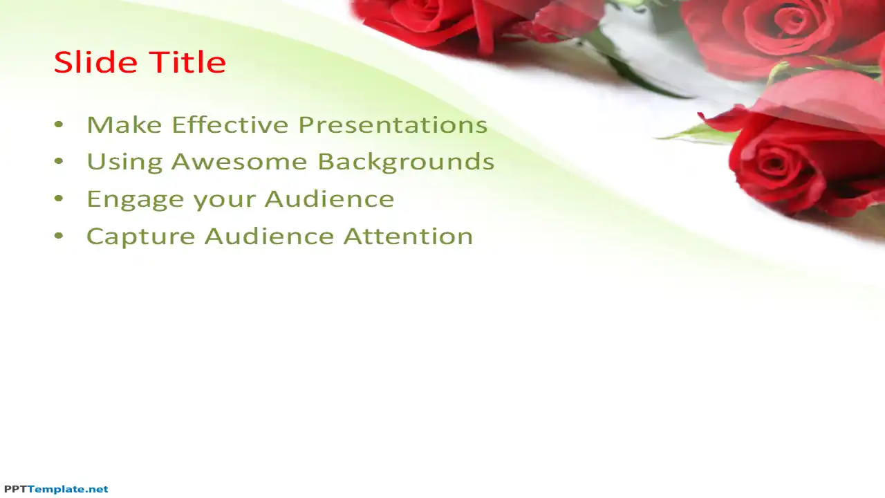 Free Rose Flowers PPT Template