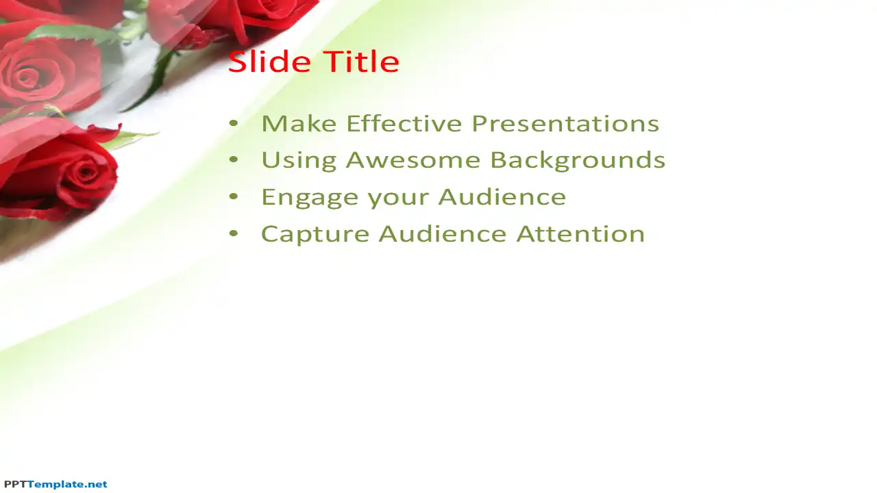 Free Rose Flowers PPT Template