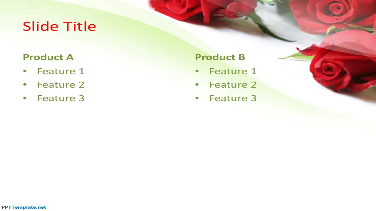 Free Rose Flowers PPT Template