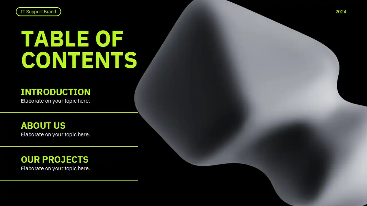 3D Minimal IT Support Company Brand Slides