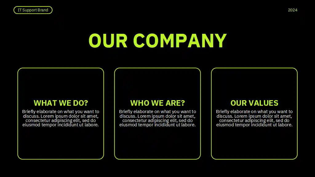 3D Minimal IT Support Company Brand Slides