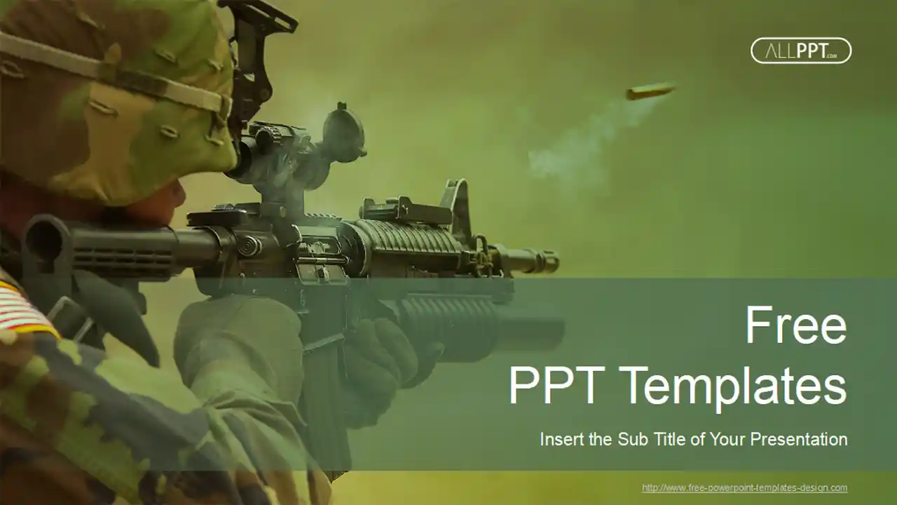Army Soldier in Action PowerPoint Templates