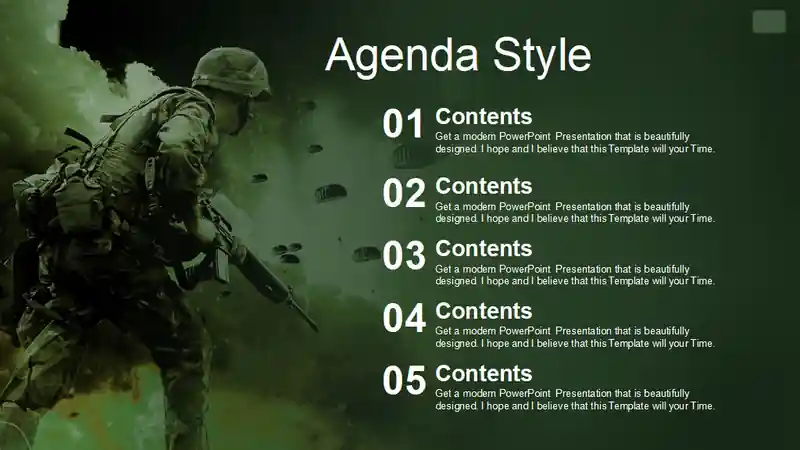 Army Soldier in Action PowerPoint Templates