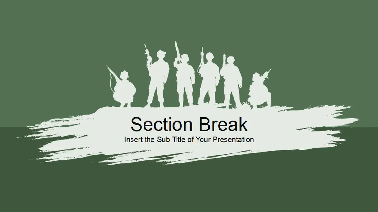 Army Soldier in Action PowerPoint Templates