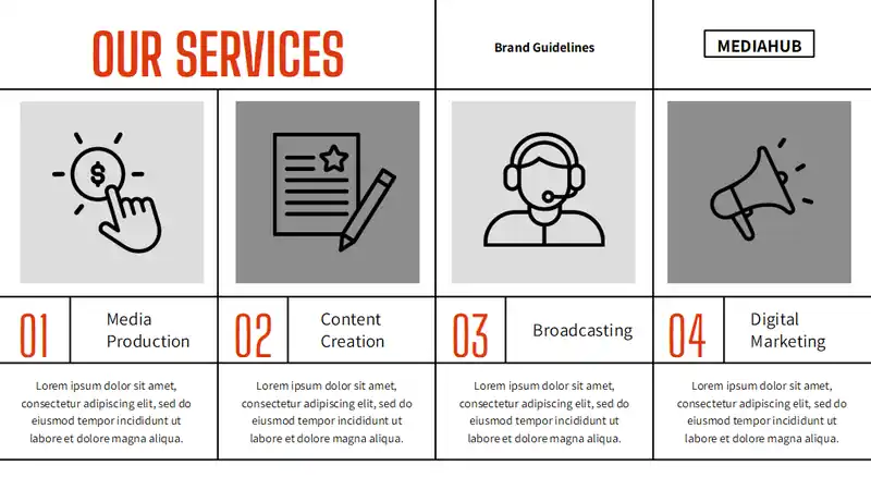 Bold Minimal Media Company Brand Slides