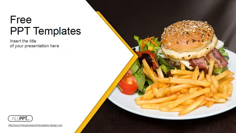 Burger with French Fries PowerPoint Templates