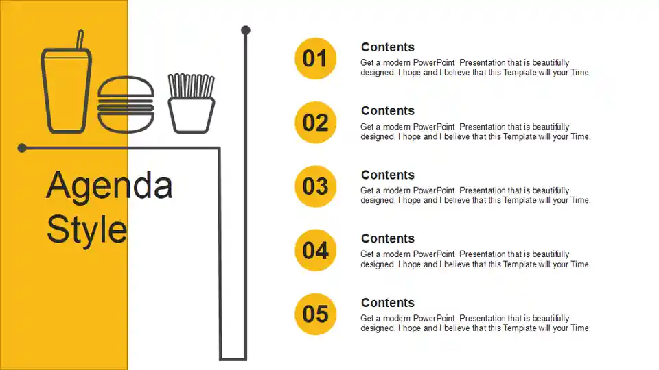 Burger with French Fries PowerPoint Templates
