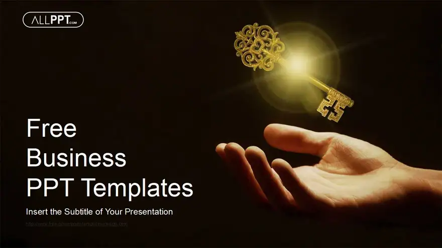 Businessman Hand Golden Key PowerPoint Templates