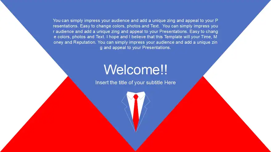Businessman’s Red Tie PowerPoint Template