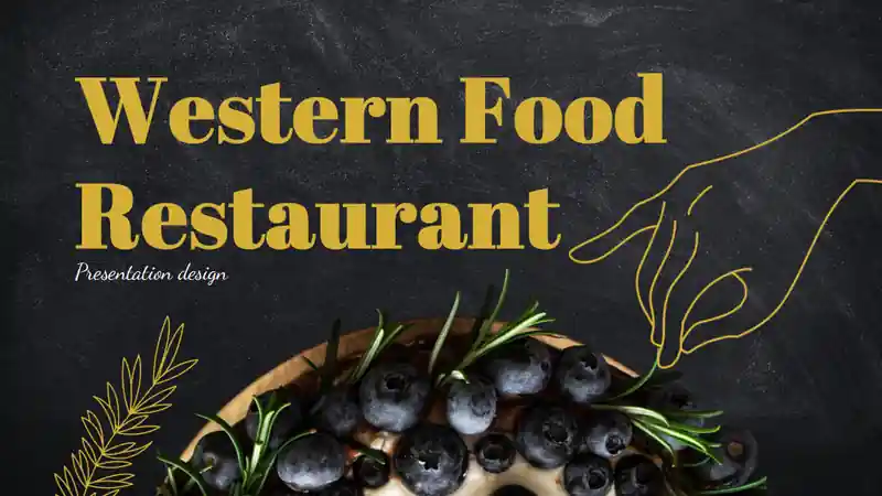 Chalkboard Western Food Restaurant Slides