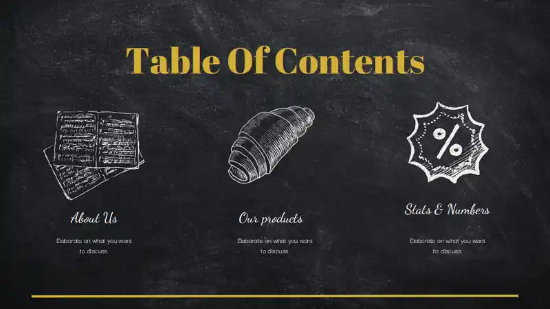 Chalkboard Western Food Restaurant Slides