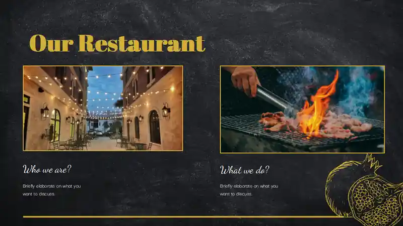 Chalkboard Western Food Restaurant Slides