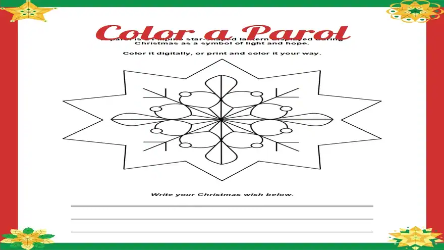 Christmas Parol Coloring Sheets