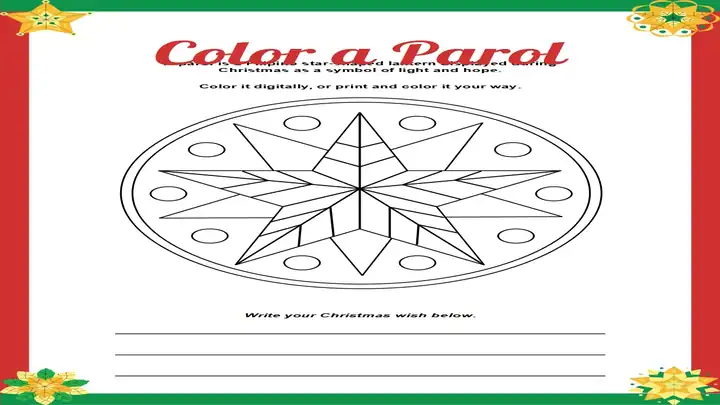 Christmas Parol Coloring Sheets