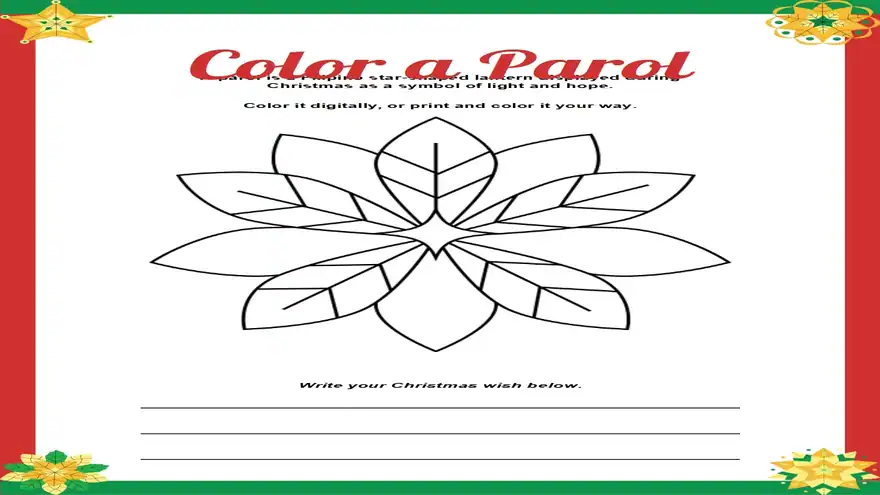 Christmas Parol Coloring Sheets