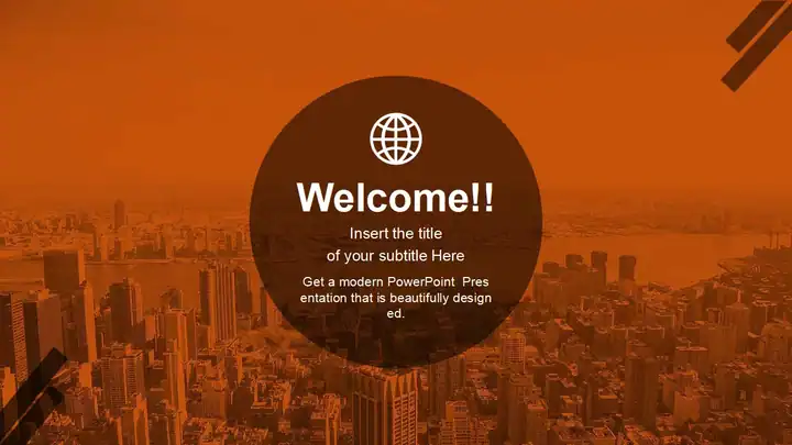 City of Business Man PowerPoint Template