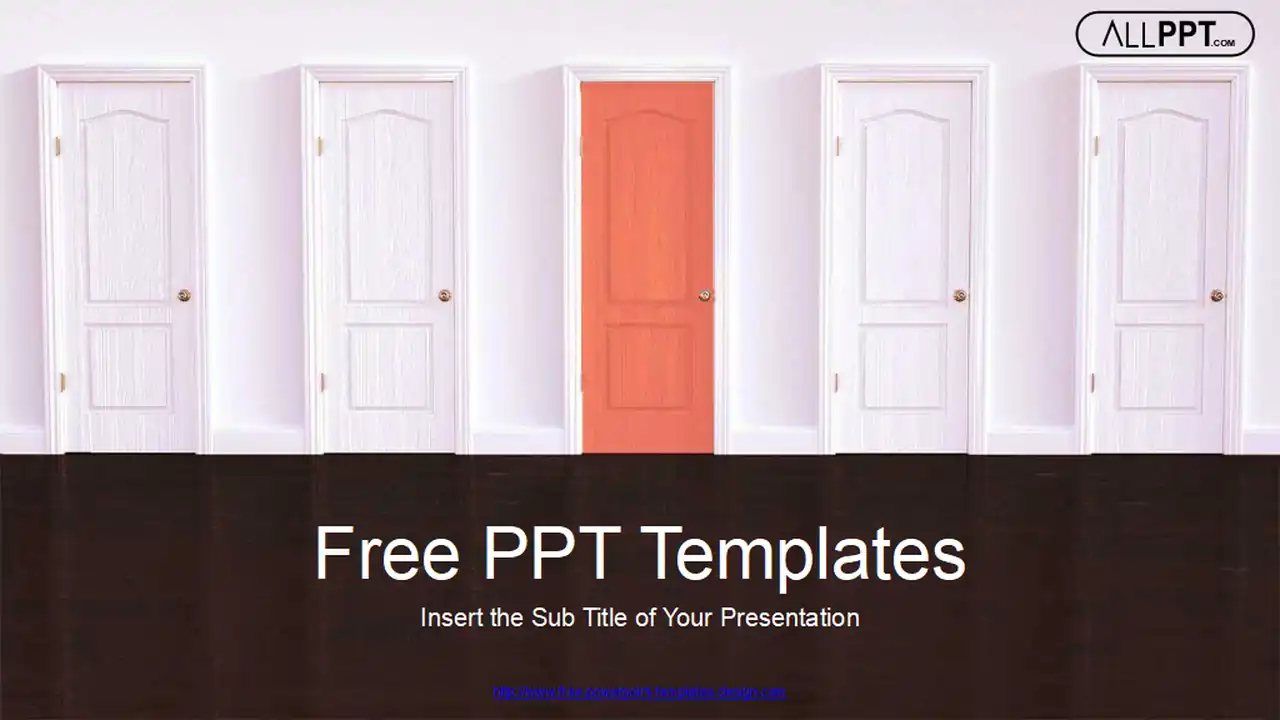 Closed Red Door PowerPoint Templates