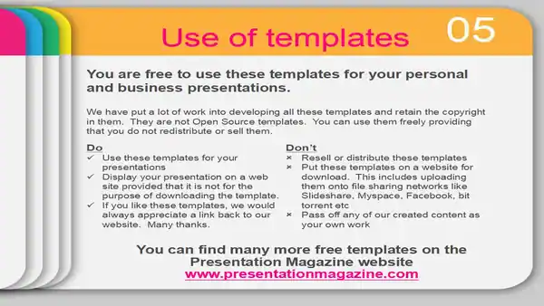 Coloured slides template background