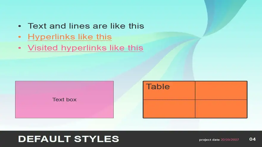 Coloured swirls template