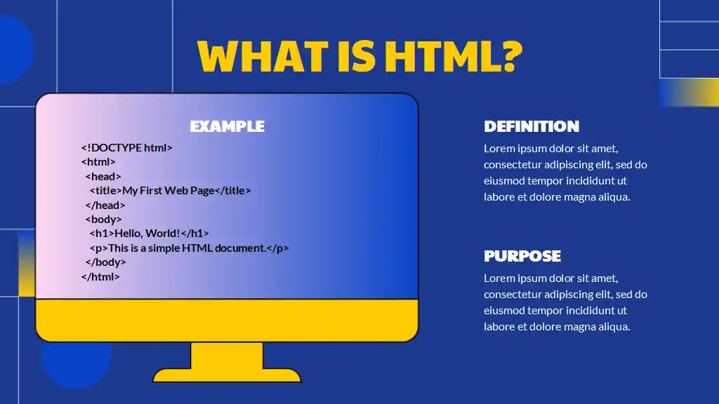 Cool Introduction to HTML Tutorial Slides