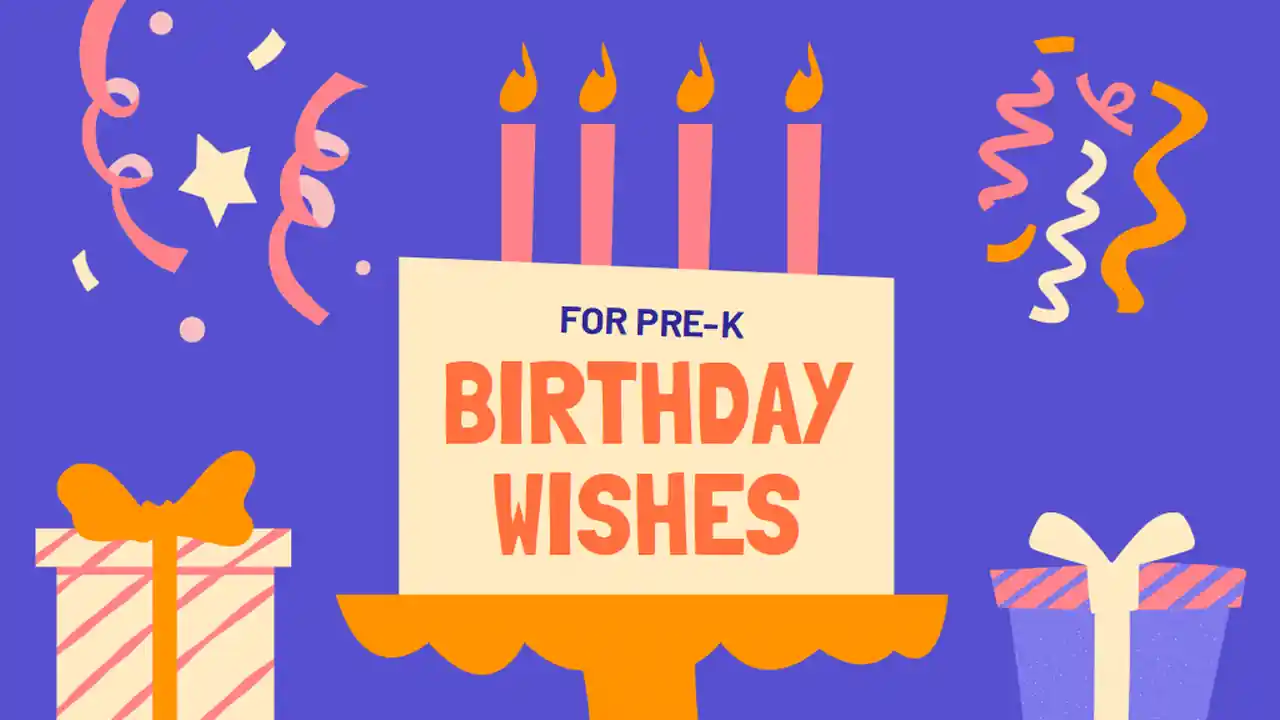 Cute Illustrated Birthday Wishes for Pre-K Slides