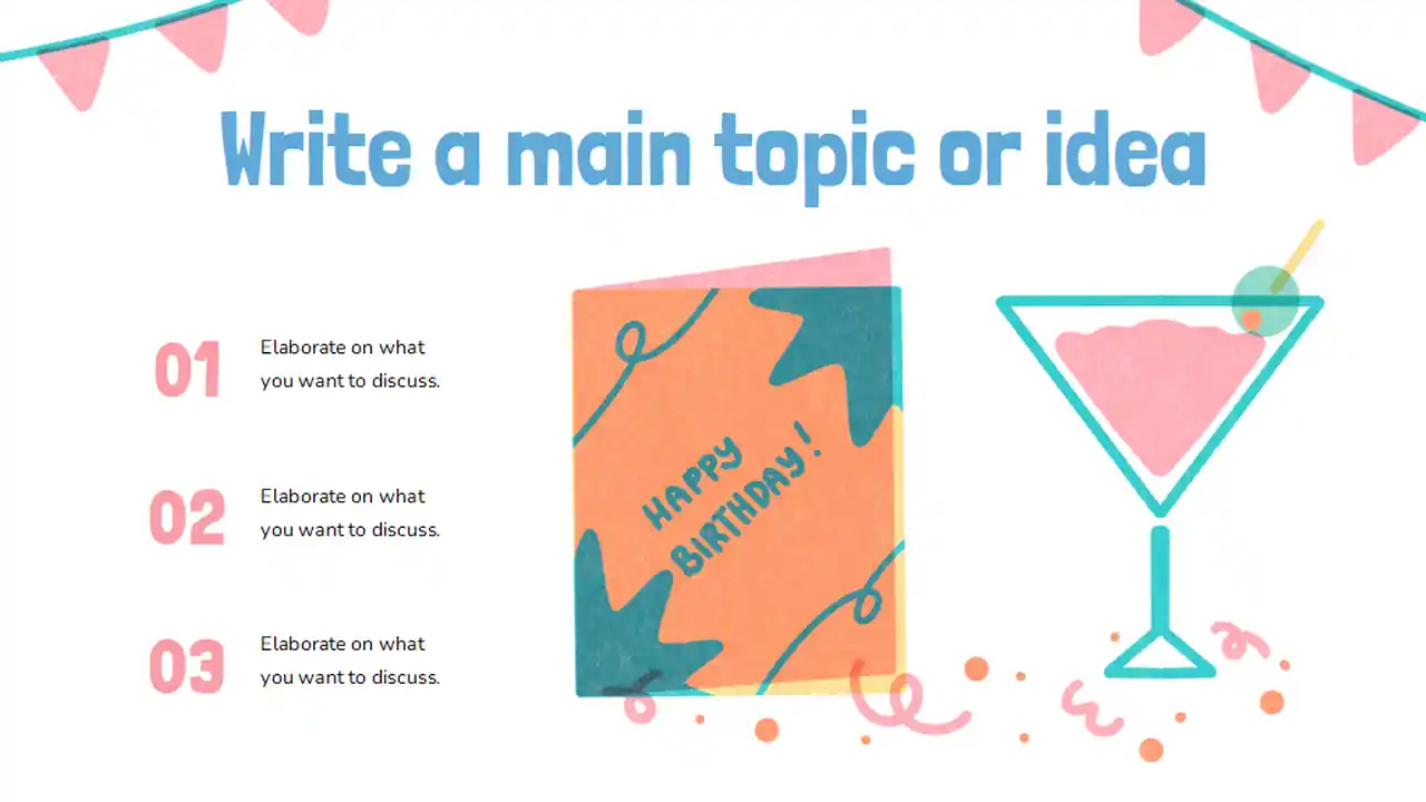 Cute Illustrated My Sweet Sixteen Minitheme Slides