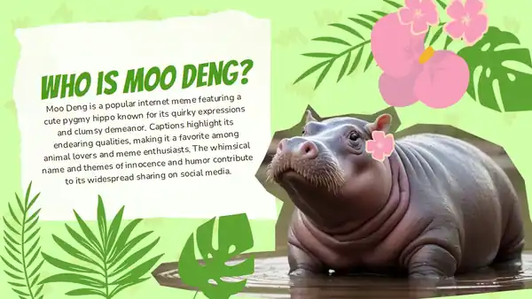 Cute Moo Deng Background Slides