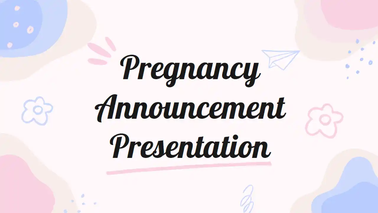 Cute Pastel Doodle Floral Pregnancy Announcement Slides