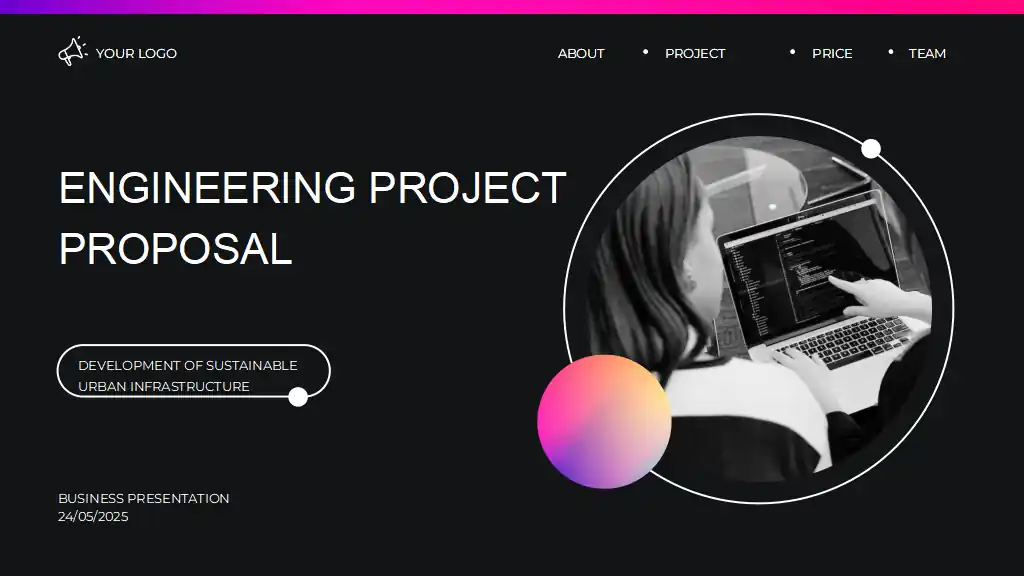 Dark Modern Engineering Project Proposal Slides