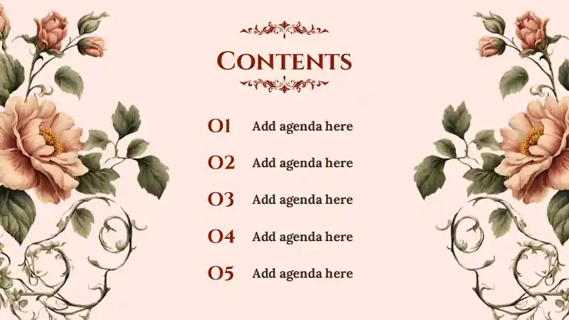 Elegant Floral Art Nouveau Style Agency Slides