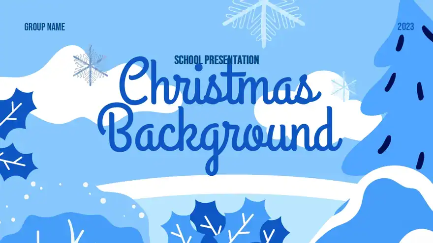 Falling Snowflakes in Winter Christmas Theme Slides