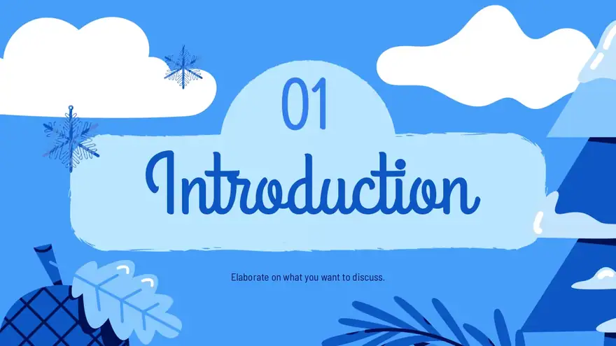 Falling Snowflakes in Winter Christmas Theme Slides