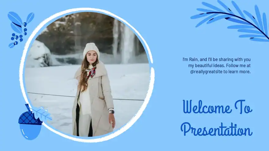Falling Snowflakes in Winter Christmas Theme Slides