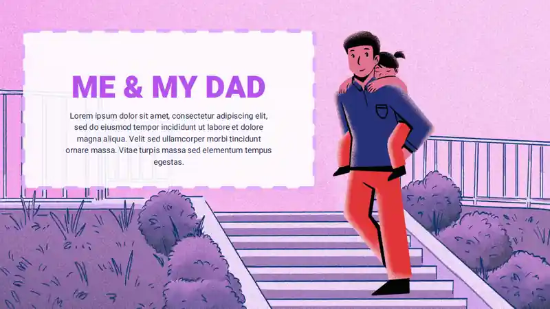 Father Daughter Take a Walk Together Day Slides