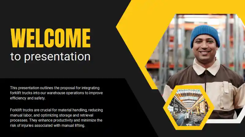 Forklift Trucks Use Project Proposal Slides