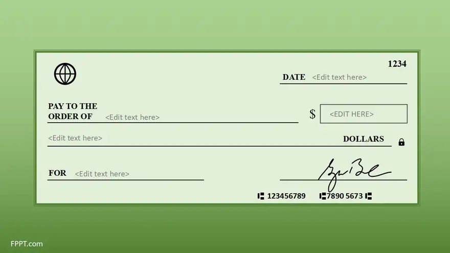 Free Blank Check Template for PowerPoint