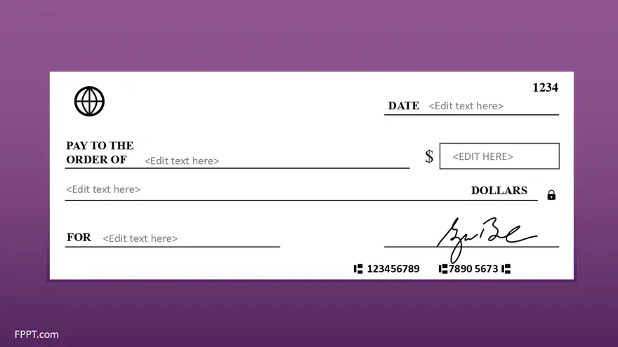 Free Blank Check Template for PowerPoint