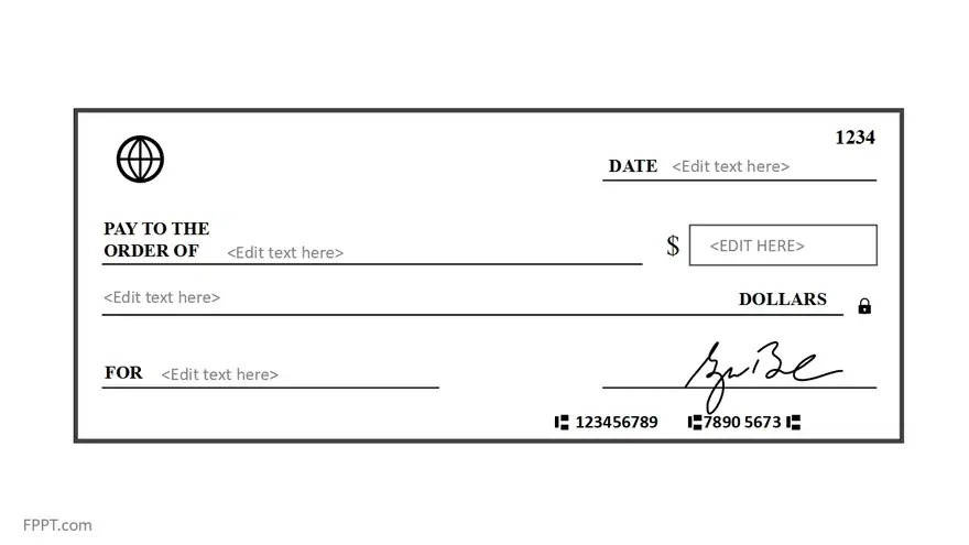 Free Blank Check Template for PowerPoint