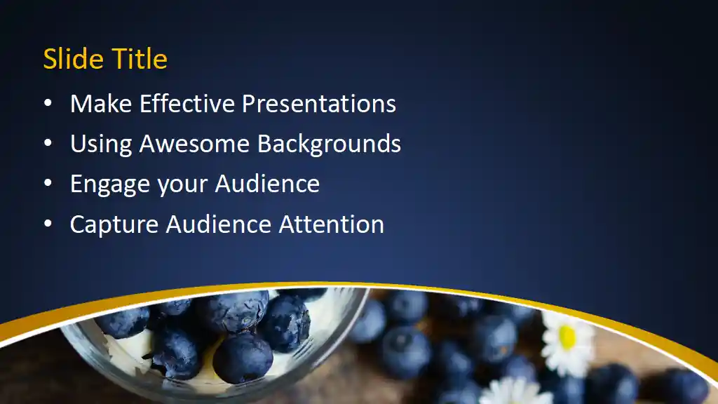 Free Blueberries PowerPoint Template