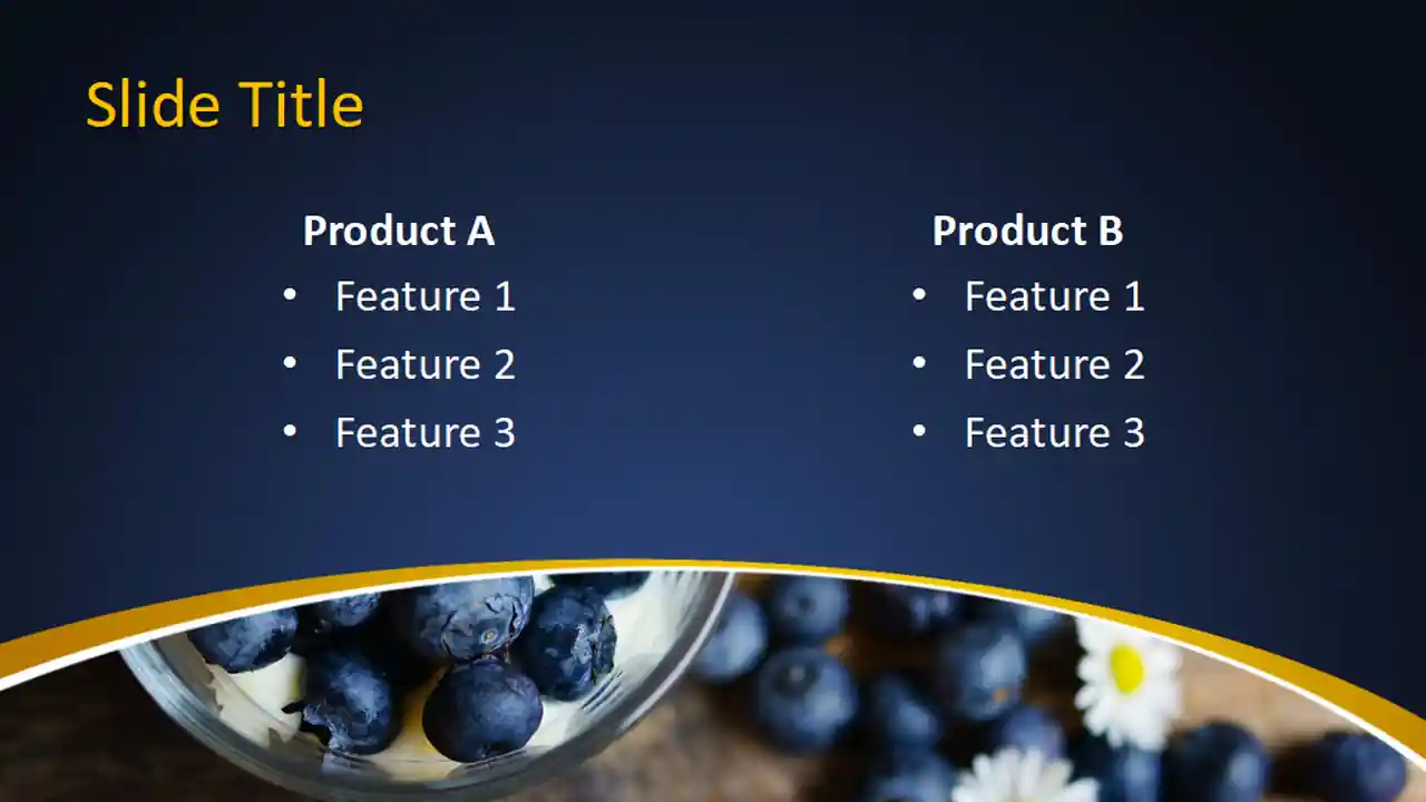 Free Blueberries PowerPoint Template