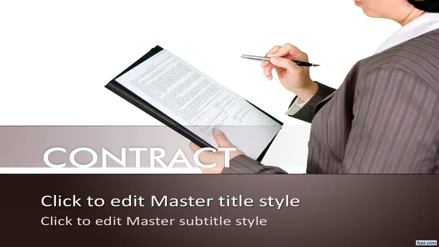 Free Business Contract PowerPoint Template