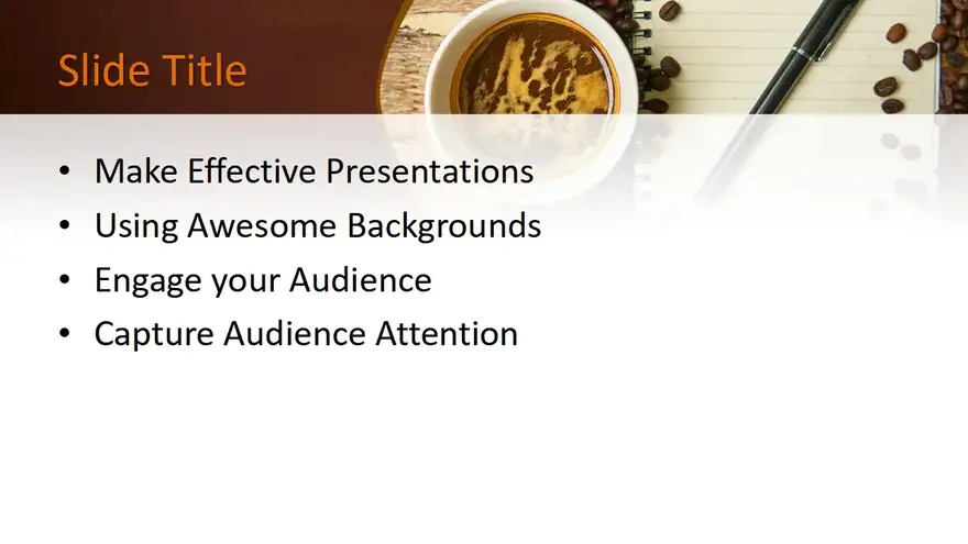 Free Coffee Beans with Notepad PowerPoint Template