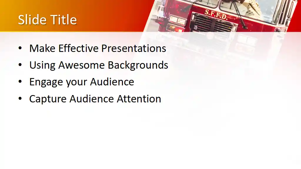 Free Fire Truck PowerPoint Template