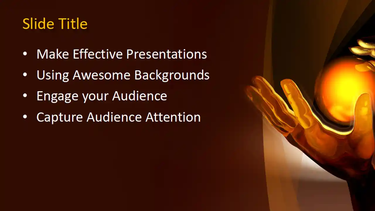 Free Light Ball In Hand PowerPoint Template