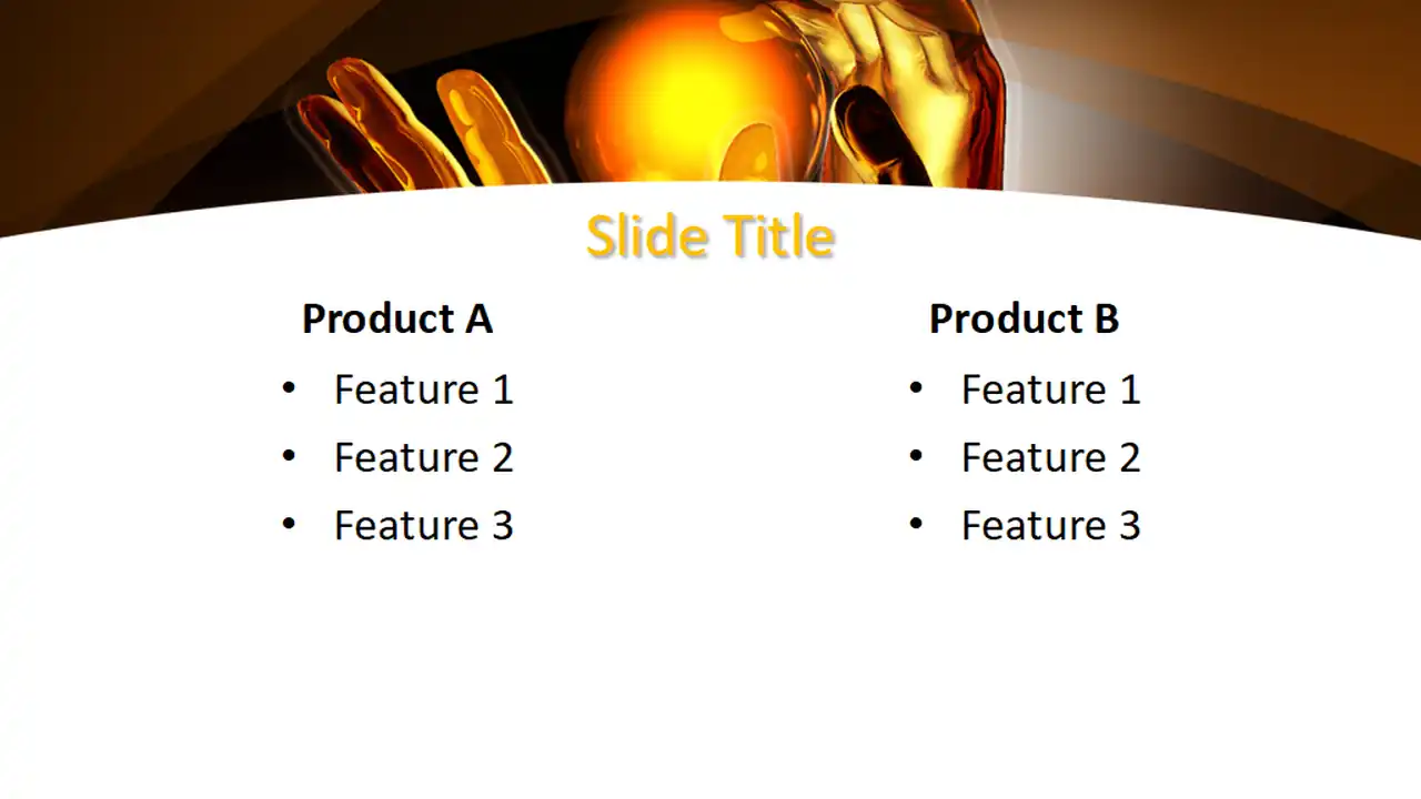 Free Light Ball In Hand PowerPoint Template