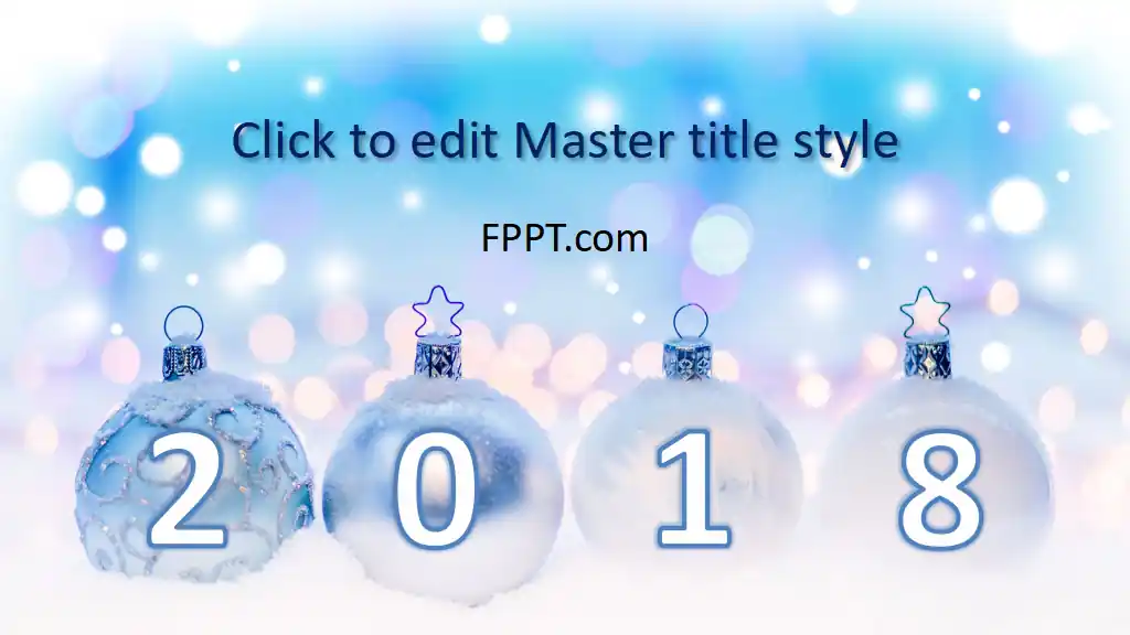 Free New Year Frozen Balls PowerPoint Template
